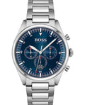 Hugo Boss Pioneer Blue Dial Silver Steel Strap Watch for Men - 1513867
