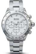 Hugo Boss Ikon Chronograph White Dial Silver Steel Strap Watch for Men - 1512962