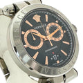 Versace Aion Chronograph Black Dial Silver Steel Strap Watch For Men - VE1D01019
