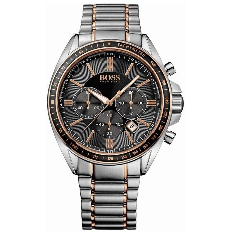 Hugo Boss Driver Sport Grey Dial Grey Steel Strap Watch for Men - 1513094