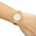 Movado Esperanza 28mm Mother of Pearl Dial Gold Steel Strap Watch For Women - 0607054