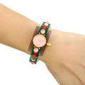 Gucci Vintage Web Pink Mother of Pearl Dial Two Tone Plastic Strap Watch For Women - YA143525