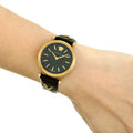 Versace V-Twist Black Dial Black Leather Strap Watch for Women - VELS00619