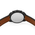Fossil Bronson Black Dial Brown Leather Strap Watch for Men - FS5714