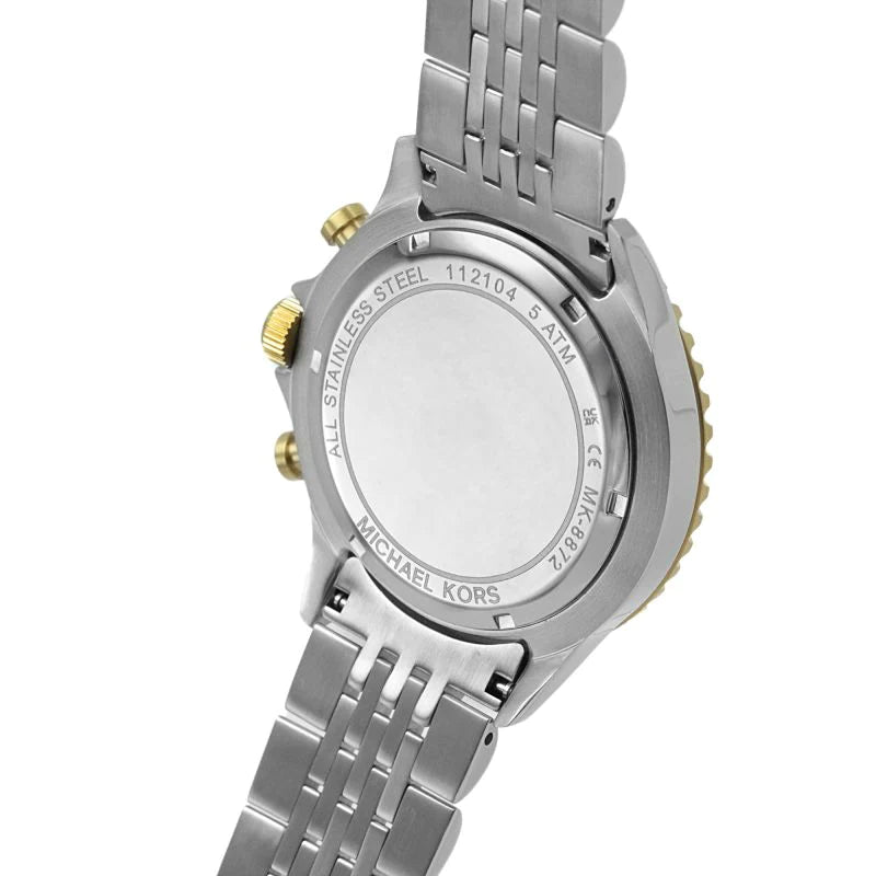 Michael Kors Bayville Chronograph Black Dial Two Tone Steel Strap Watch For Women - MK8872