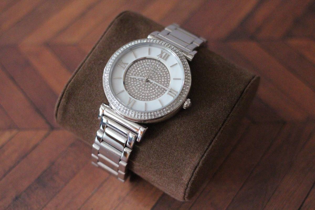 Michael Kors Catlin Silver Dial Silver Steel Strap Watch for Women - MK3355