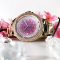 Michael Kors Camille Analog Pink Dial Rose Gold Steel Strap Watch for Women - MK7340