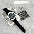 Guess Formula Chronograph Black Dial Black Silicone Strap Watch For Men - GW0579G1