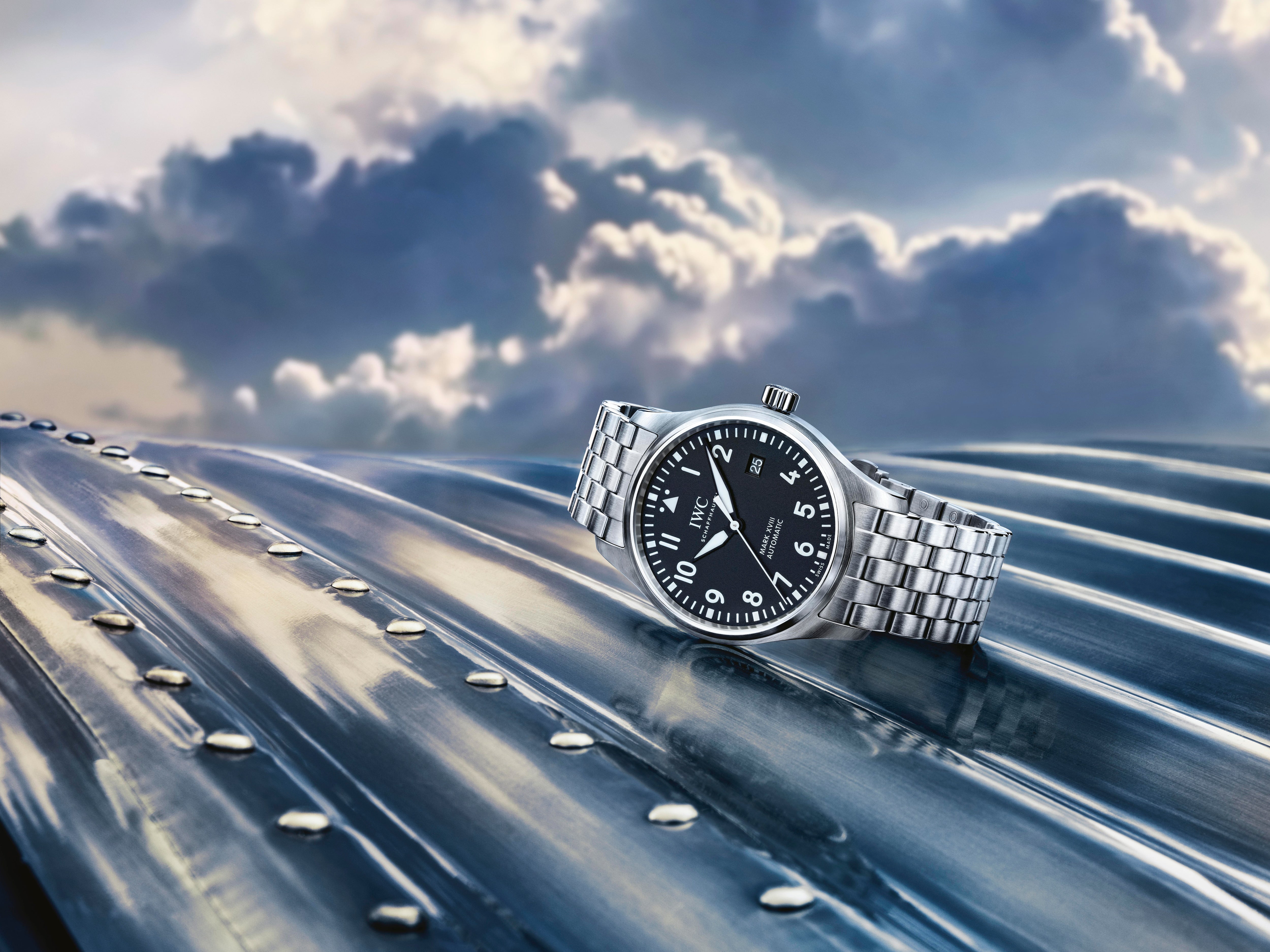 IWC Pilot’s Watch Mark XVIII Black Dial Silver Steel Strap Watch for Men - IW327015