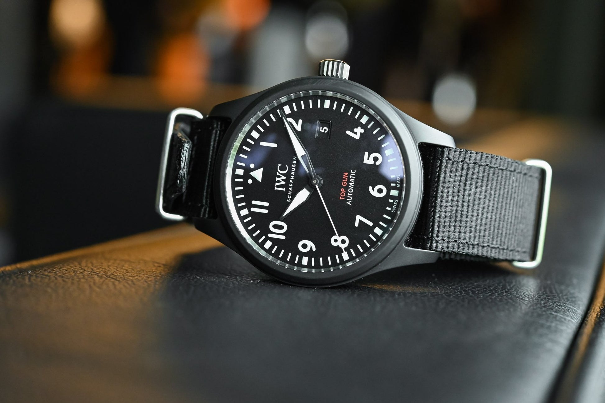 IWC Pilot Watch Chronograph Top Gun Edition Black Dial Black Nylon Strap Watch for Men - IW326901