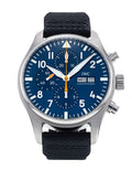 IWC Pilot's Automatic Chronograph 43mm Blue Dial Blue Calfskin Strap Watch for Men - IW377729