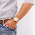Calvin Klein Minimal White Dial Rose Gold Mesh Bracelet Watch for Men - K3M21626