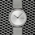 Calvin Klein Minimal Silver Dial Silver Mesh Bracelet Watch for Women - K3M2212Z