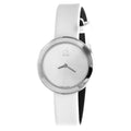 Calvin Klein Firm Silver Dial White Leather Strap Watch for Women - K3N231L6