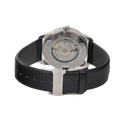 Calvin Klein Infinity Silver Dial Black Leather Strap Watch for Men - K5S341C6