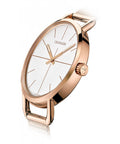 Calvin Klein Even White Dial Rose Gold Mesh Bracelet Watch for Women - K7B23626