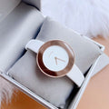 Calvin Klein Chic White Dial White Leather Strap Watch for Women - K7N236K2