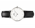 Daniel Wellington Classy Sheffield White Dial Black Leather Strap Watch For Women - DW00100068