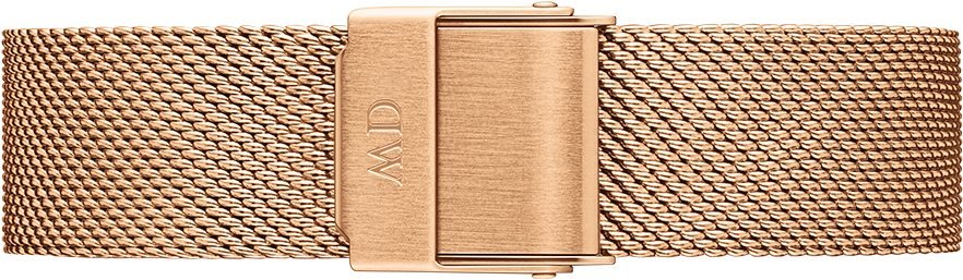 Daniel Wellington Classic Melrose Black Dial Rose Gold Mesh Bracelet Watch For Women - DW00100161