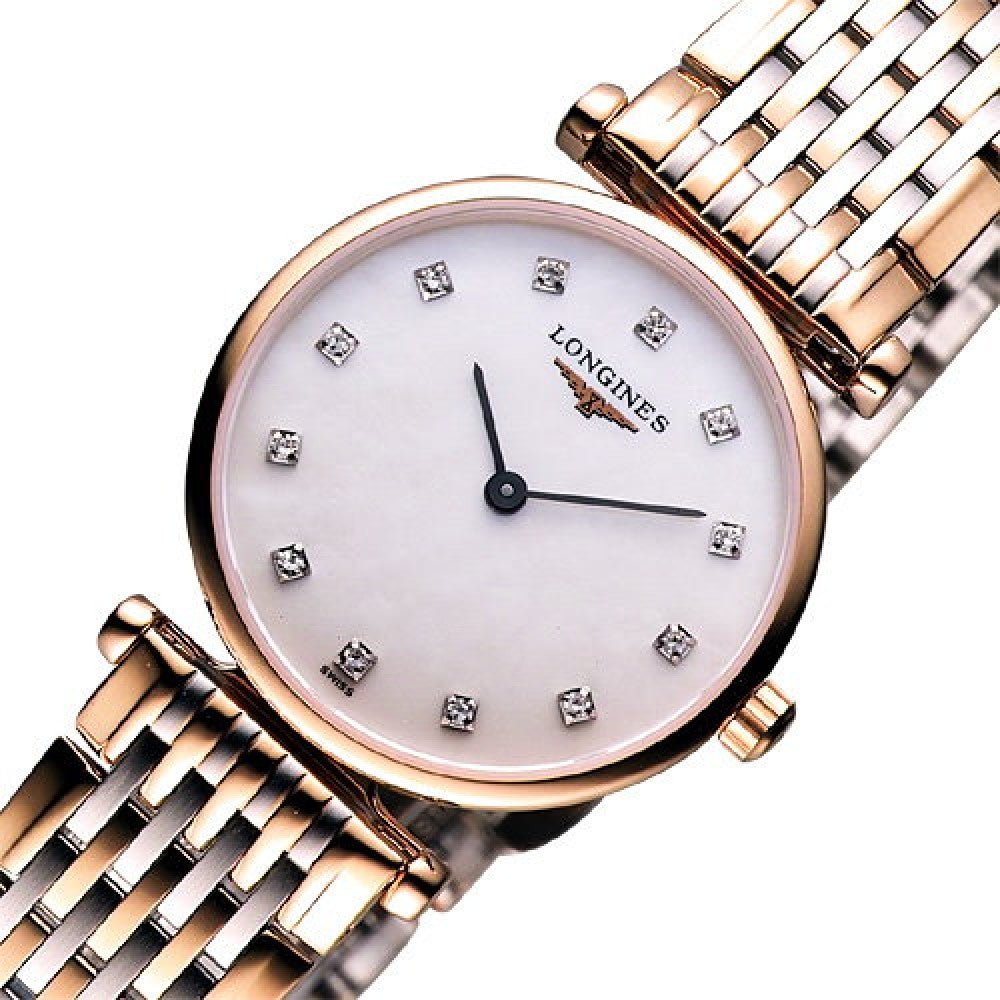 Longines La Grande Classique De Longines Diamonds Mother of Pearl Dial Two Tone Mesh Bracelet Watch for Women - L4.209.1.97.7