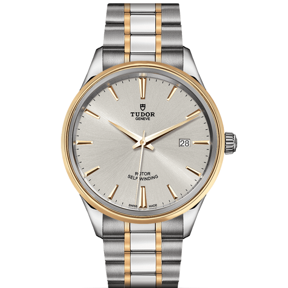 Tudor Style Automatic Silver Dial Two Tone Steel Strap Watch for Men - M12713-0003