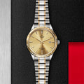 Tudor Style Automatic Gold Dial Two Tone Steel Strap Watch for Men - M12713-0001