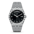 Tudor Royal Automatic Diamonds Black Dial Silver Steel Strap Watch for Men - M28600-0004