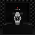 Tudor Royal Automatic Diamonds Black Dial Silver Steel Strap Watch for Men - M28600-0004