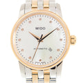 Mido Baroncelli III Automatic Mother of Pearl White Dial Two Tone Steel Strap Watch For Women - M7600.9.69.1