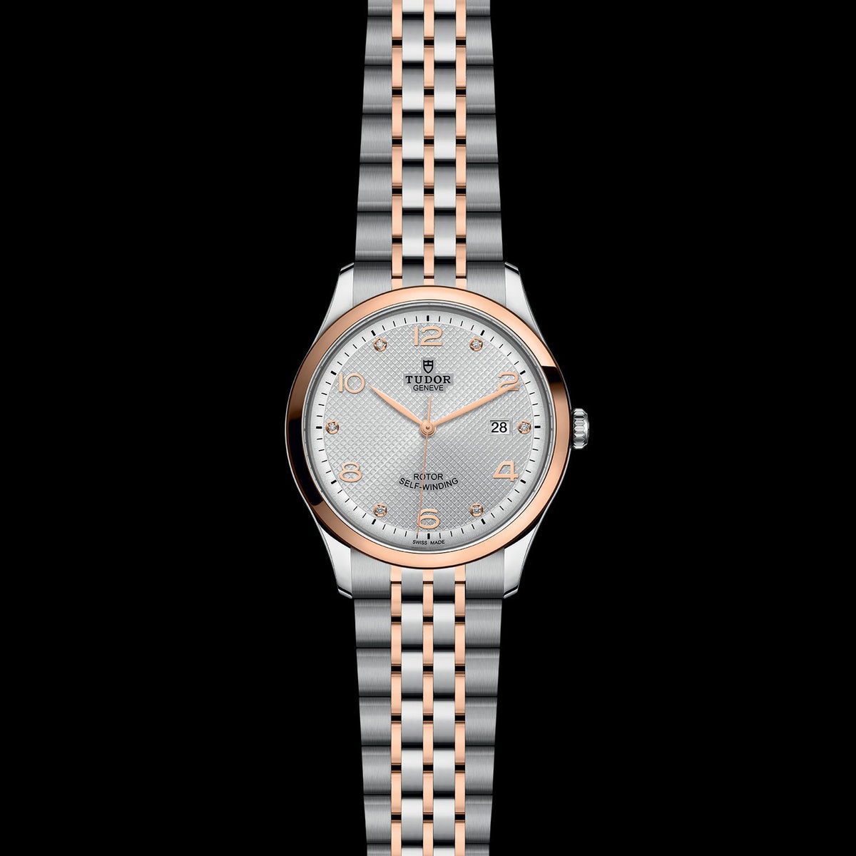 Tudor 1926 Automatic Diamonds Silver Dial Two Tone Steel Strap Watch for Men - M91651-0002