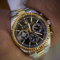 Maserati Competizione Chronograph Black Dial Two Tone Steel Strap Watch For Men - R8853100016