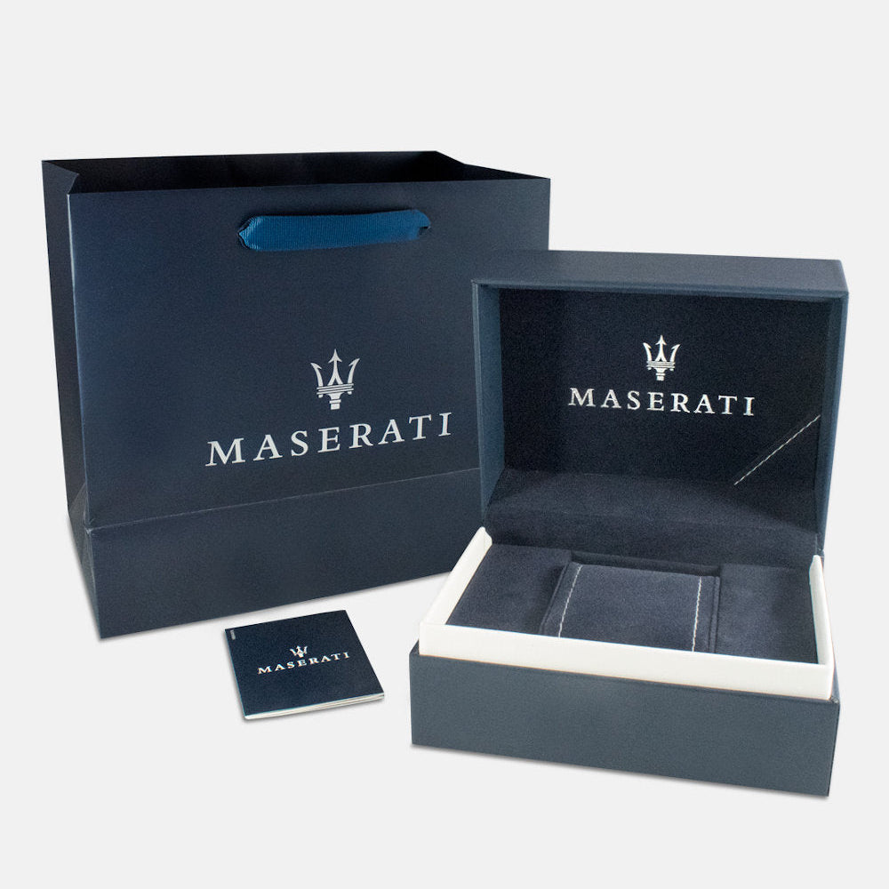 Maserati Traguardo Chronograph Blue Dial Black Silicone Strap Watch For Men - R8871612046