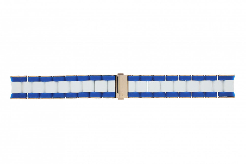 Marc Jacobs Rock Chronograph White Dial Two Tone Silicone Strap Watch for Women - MBM2594
