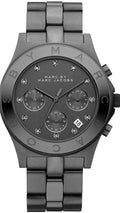 Marc Jacobs Blade Chronograph Black Dial Black Steel Strap Watch for Women - MBM3103