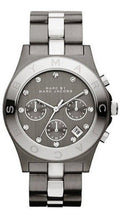 Marc Jacobs Blade Chronograph Black Dial Two Tone Steel Strap Watch for Women - MBM3179