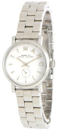 Marc Jacobs Baker White Dial Silver Steel Strap Watch for Women - MBM3246