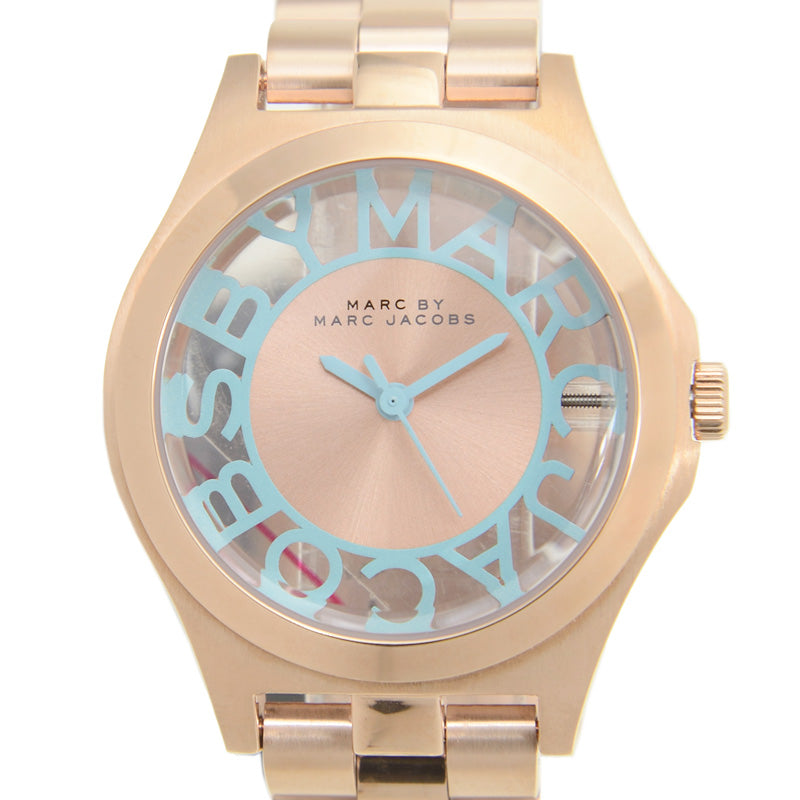 Marc Jacobs Henry Rose Gold Dial Rose Gold Steel Strap Watch for Women - MBM3296
