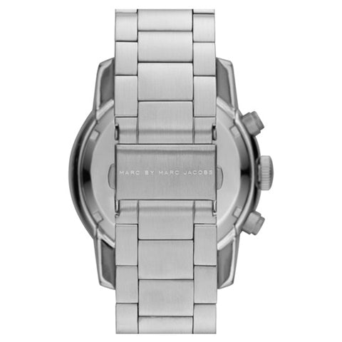 Marc Jacobs Larry Chronograph Black Dial Silver Steel Strap Watch for Men - MBM5050