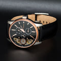 Fossil Twist Multi-Function Chronograph Black Dial Black Leather Strap Watch for Men - ME1099