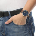 Fossil Townsman Automatic Blue Dial Brown Leather Strap Watch for Men - ME3110