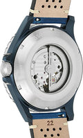 Fossil Crewmaster Sports Automatic Blue Dial Blue Leather Strap Watch for Men - ME3149