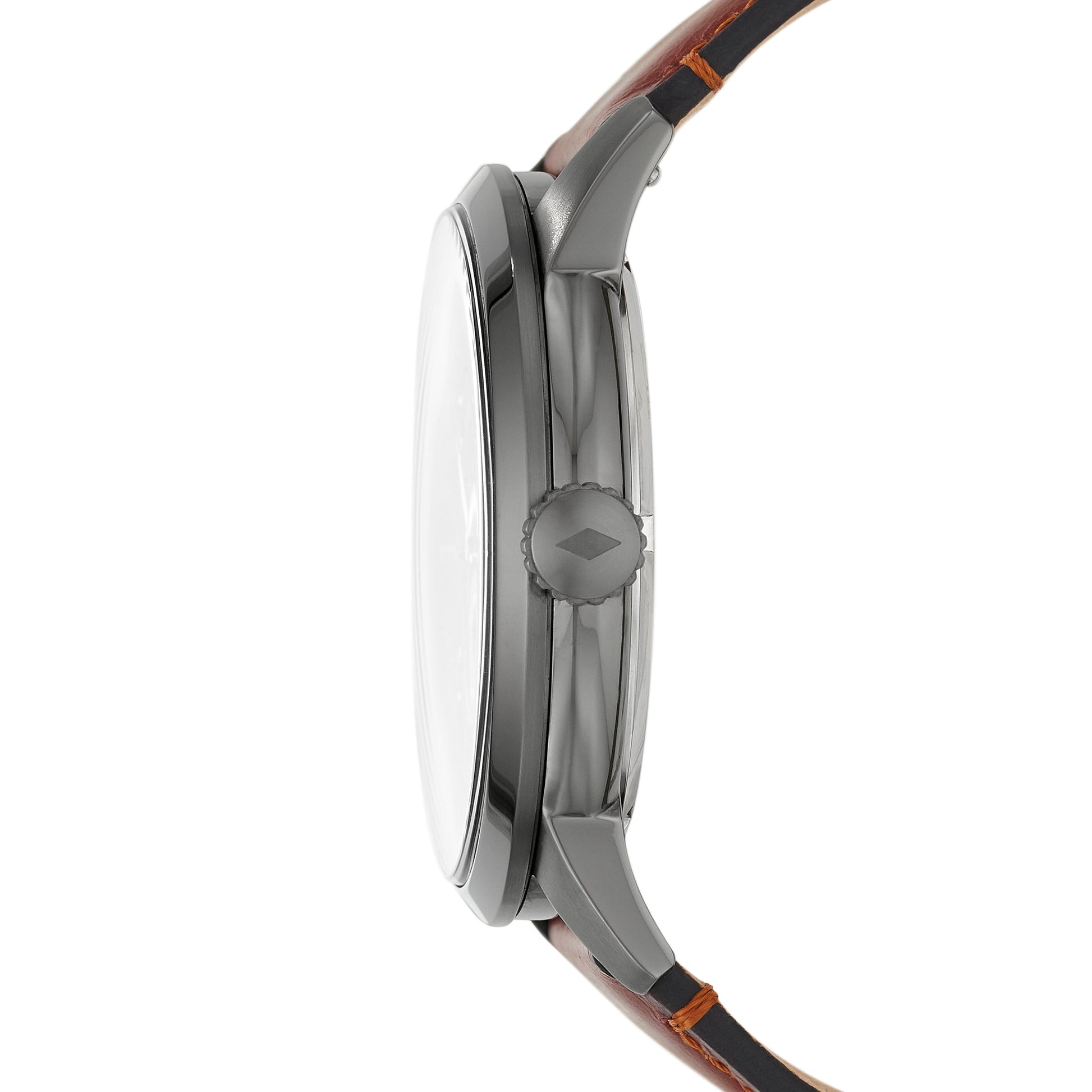 Fossil The Minimalist 3H Grey Dial Brown Leather Strap Watch for Men - FS5479