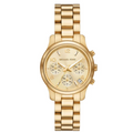 Michael Kors Runway Chronograph Gold Dial Gold Steel Strap Watch For Women - MK7326