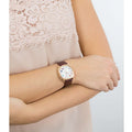 Marc Jacobs Mandy White Dial Brown Leather Strap Watch for Women - MJ1598