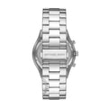 Michael Kors Slim Runway Chronograph Black Dial Silver Steel Strap Watch For Men - MK1056