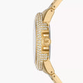 Michael Kors Camille Three-Hand Crystals Gold Dial Gold Steel Strap Watch for Women - MK1067