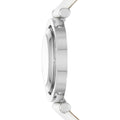 Michael Kors Averi Silver Dial White Leather Strap Watch for Women - MK2524