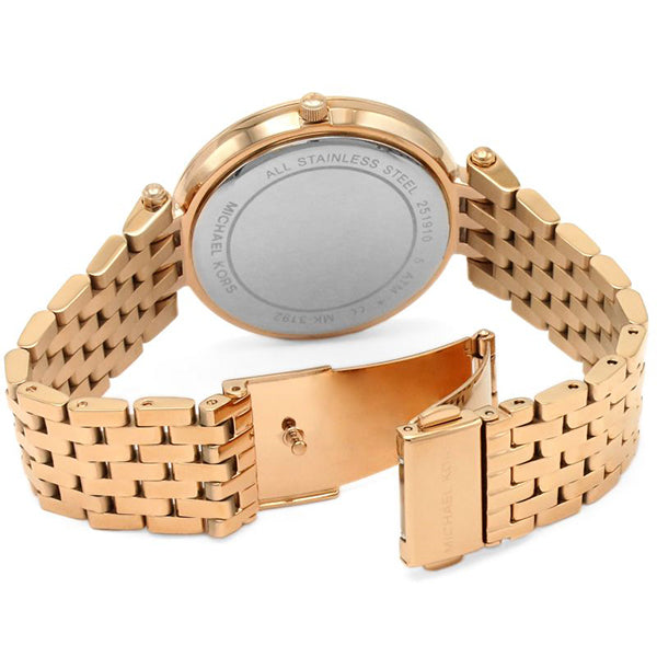 Michael Kors Darci Rose Gold Dial with Diamonds Rose Gold Stainless Steel Strap Watch for Women - MK3192