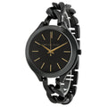 Michael Kors Slim Runway Black Dial Black Steel Strap Watch for Women - MK3317