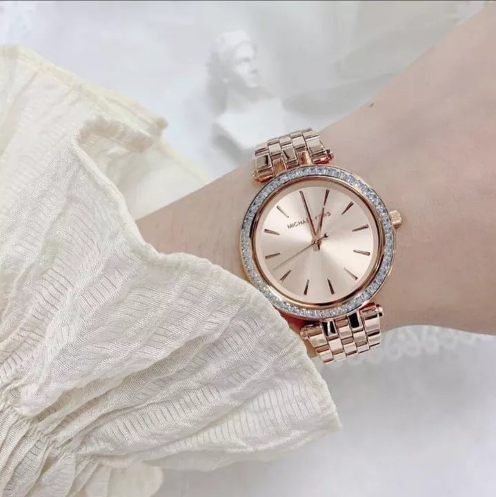 Michael Kors Darci Rose Gold Dial Rose Gold Stainless Steel Strap Watch for Women - MK3366